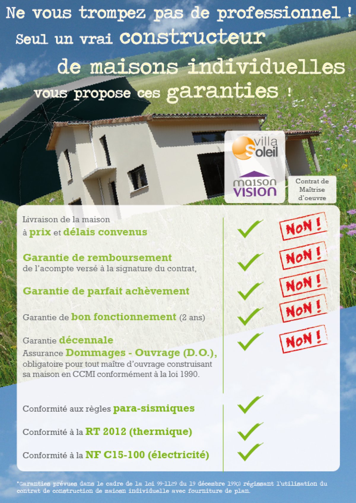 Garanties de bon fonctionnement de projet de construction